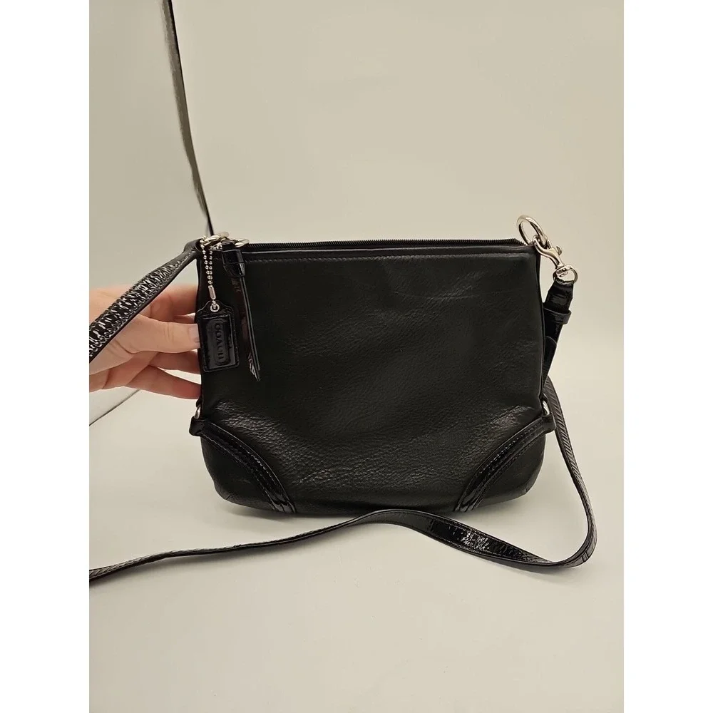 COACH 46913 CHELSEA LEATHER MINI SHOULDER BAG BLACK
